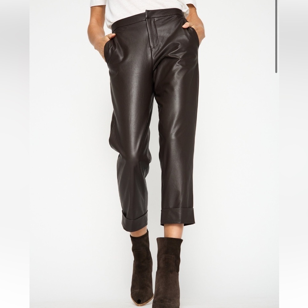 Brochu Walker The Westport Vegan Leather Pant Timber Dark Brown Size L